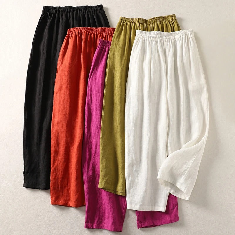 Amalia™ — Pantalones holgados de algodón y lino