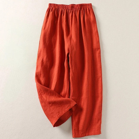 Amalia™ — Pantalones holgados de algodón y lino