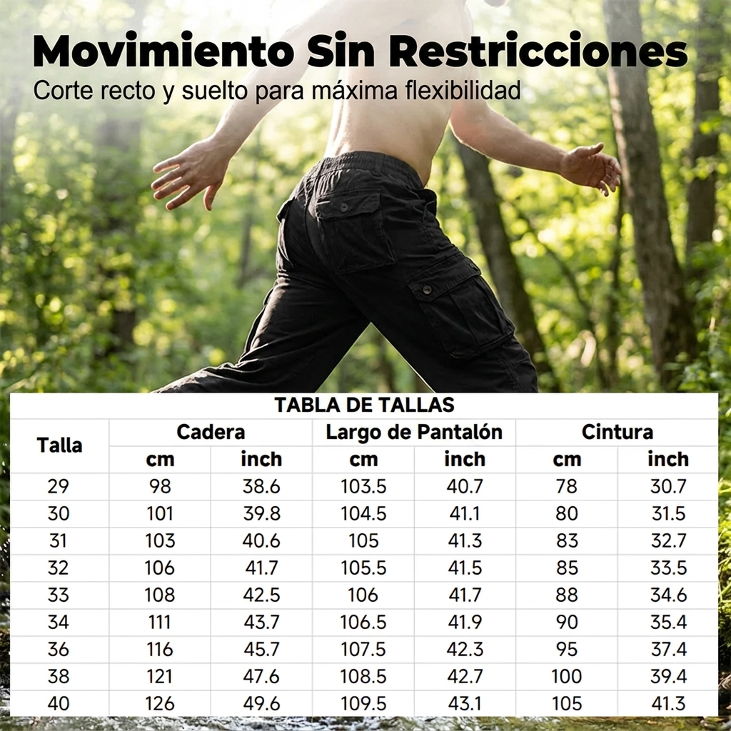 Pantalón Cargo Multi-Bolsillos Premium