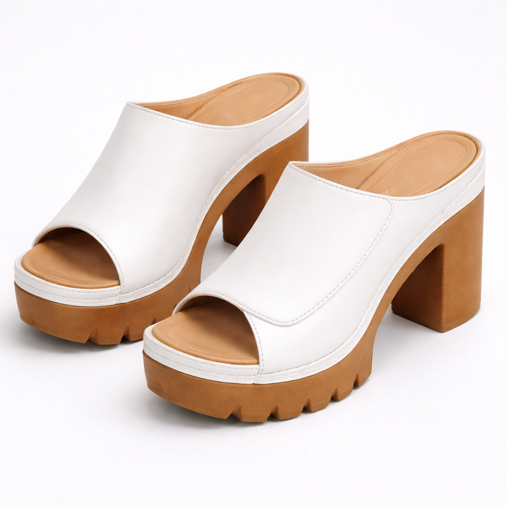 Cléophée™ — Zapatillas con tacón grueso, plataforma y suela dentada, de estilo urbano