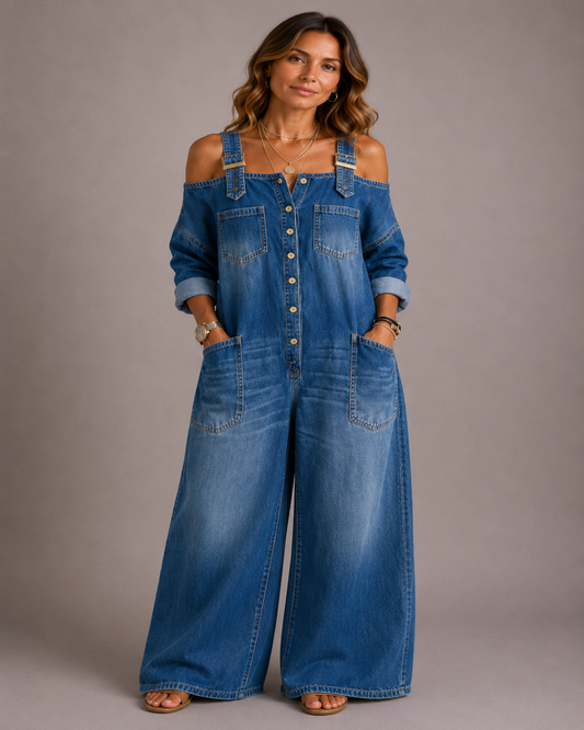Sophia | Mono de denim con hombros al aire