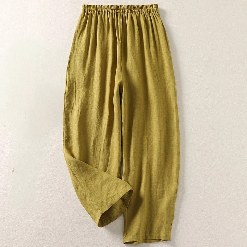 Amalia™ — Pantalones holgados de algodón y lino