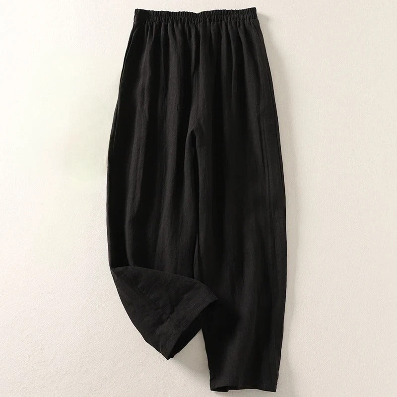 Amalia™ — Pantalones holgados de algodón y lino