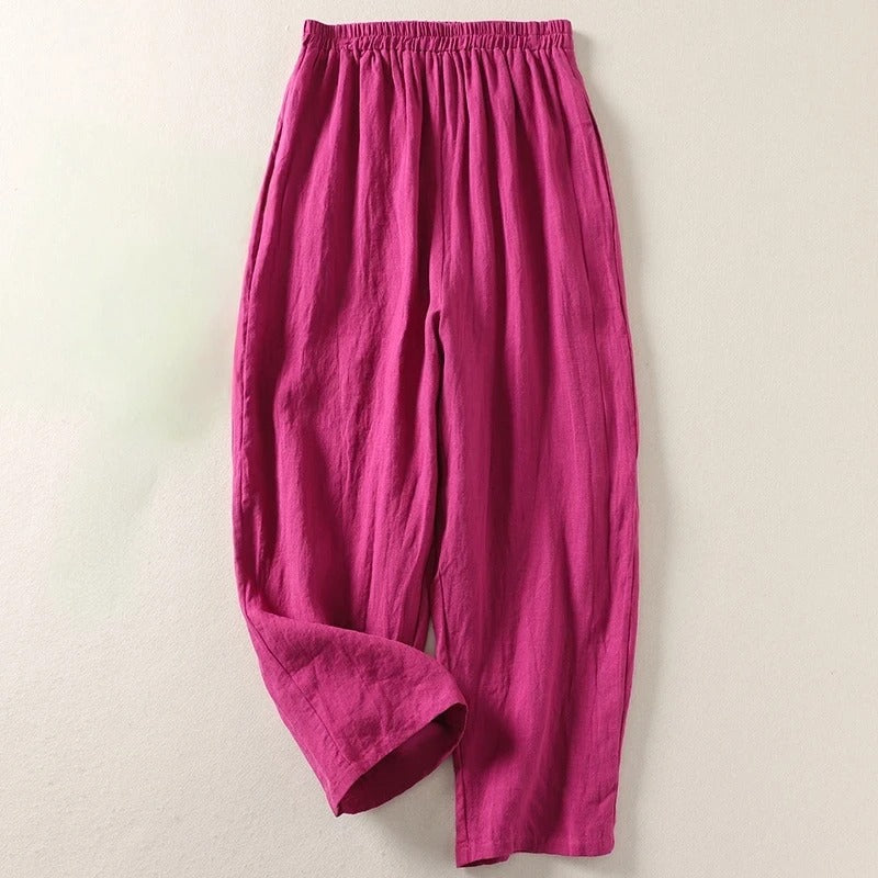 Amalia™ — Pantalones holgados de algodón y lino