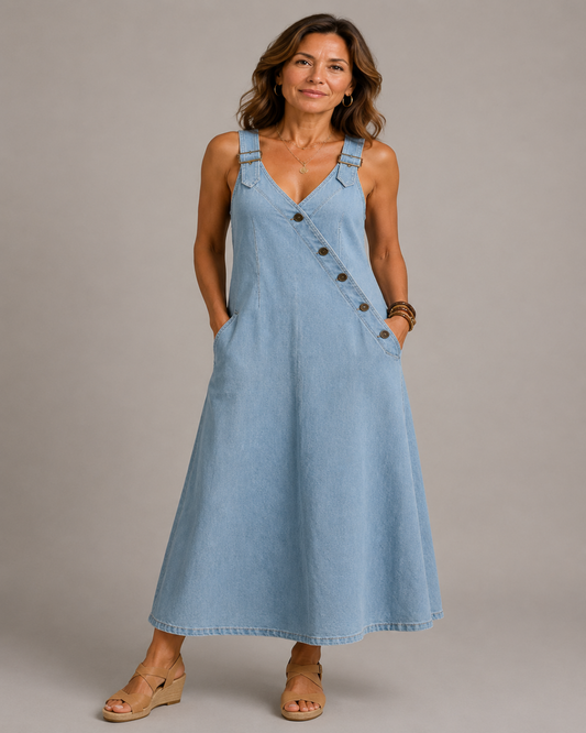 Vera | Vestido largo de denim con botones