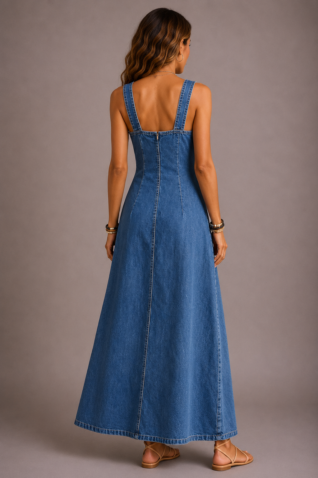 Vera | Vestido largo de denim con botones