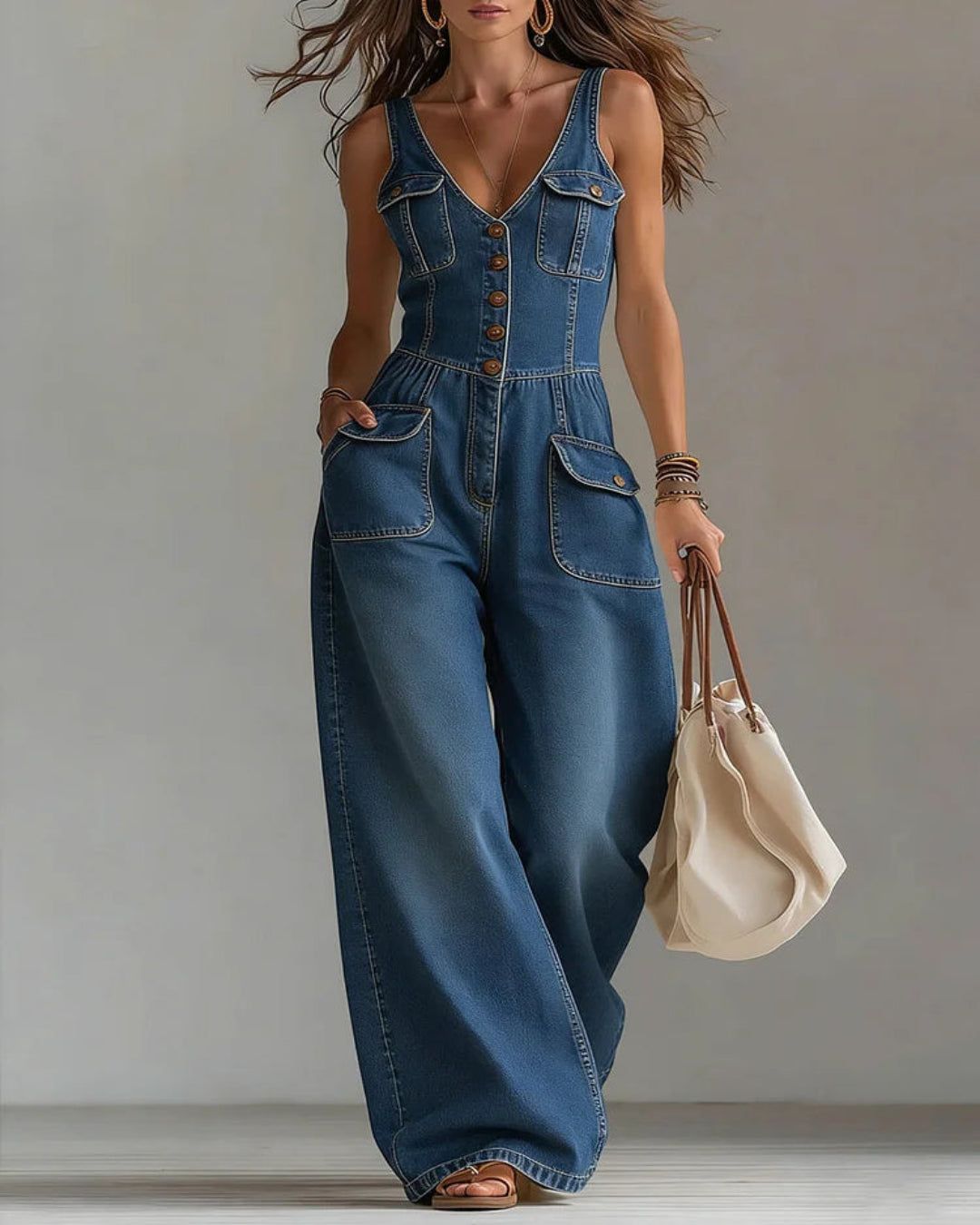 Sophie | Mono holgado de denim de estilo informal