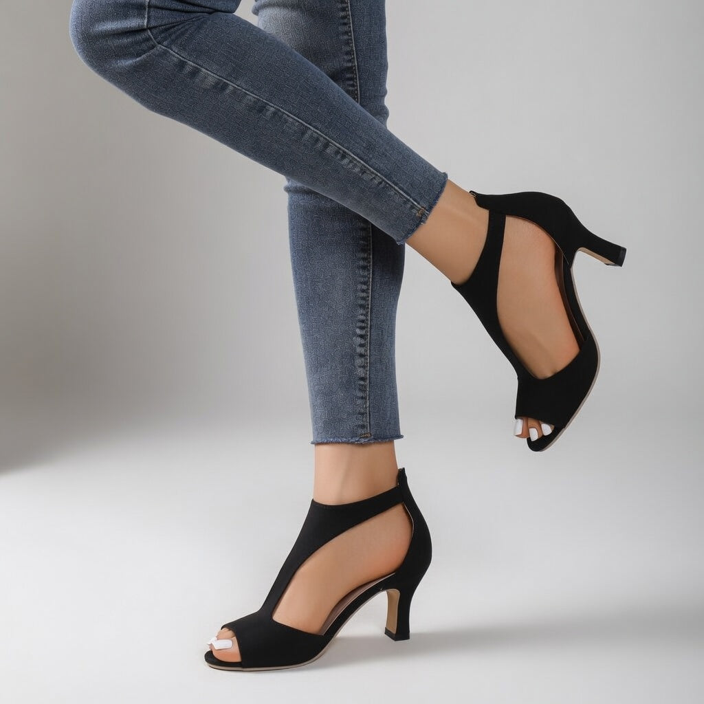 Damienne™ – Sandalias de tacón de ante, elegancia para la noche