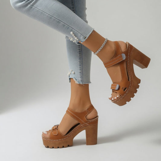 Célimène™ — Sandalias de tacón grueso con plataforma y estilo urbano
