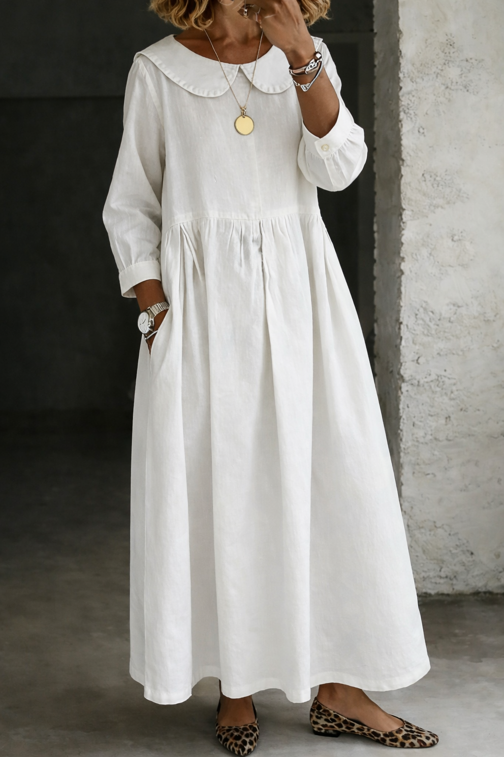 Clara | Vestido vaquero con cuello Claudine