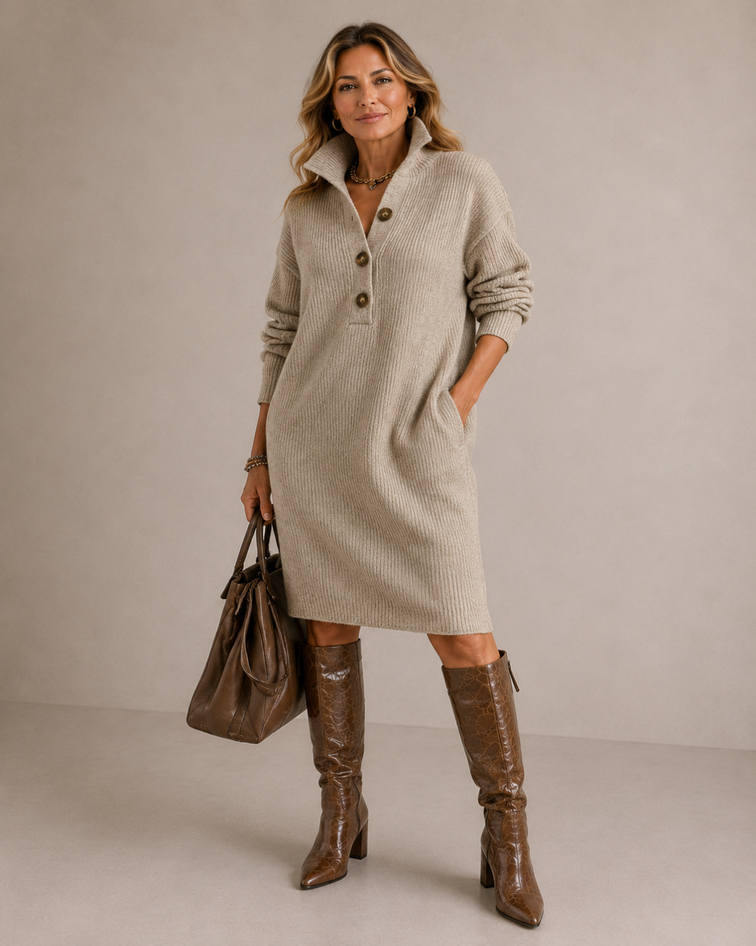 Brenda| Elegante Vestido De Punto