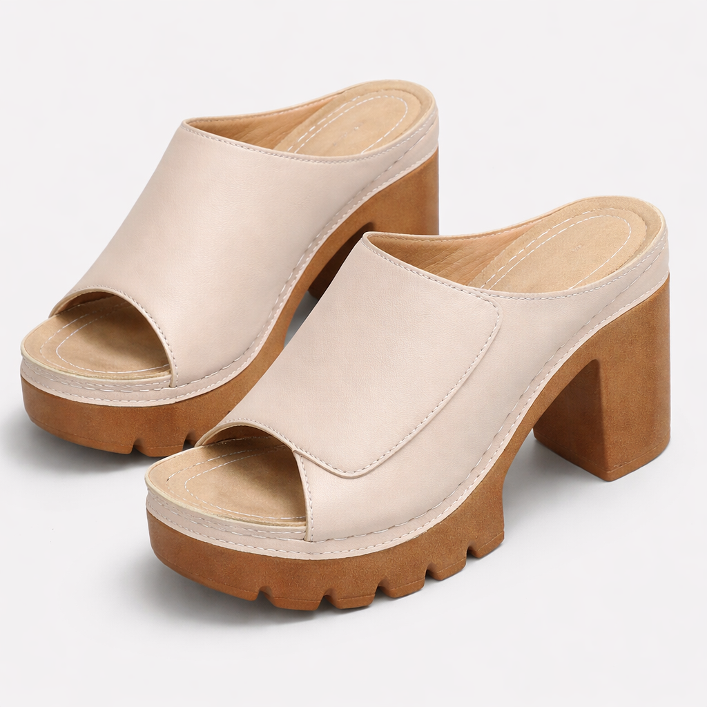 Cléophée™ — Zapatillas con tacón grueso, plataforma y suela dentada, de estilo urbano