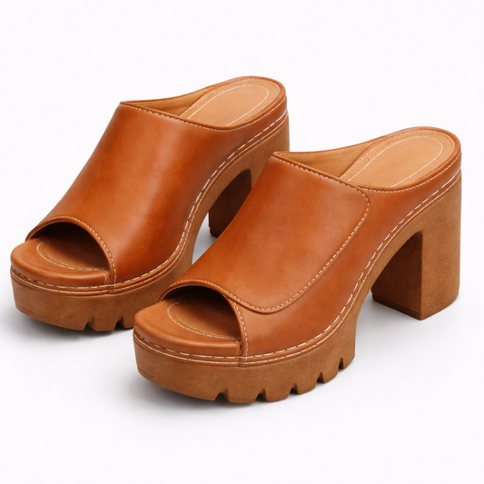 Cléophée™ — Zapatillas con tacón grueso, plataforma y suela dentada, de estilo urbano