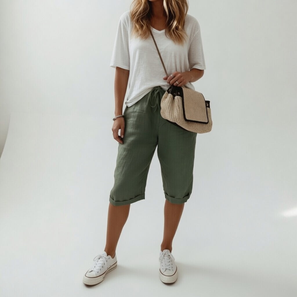 Fernande™ — Bermudas de algodón 100 %, de estilo desenfadado y veraniego