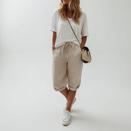 Fernande™ — Bermudas de algodón 100 %, de estilo desenfadado y veraniego