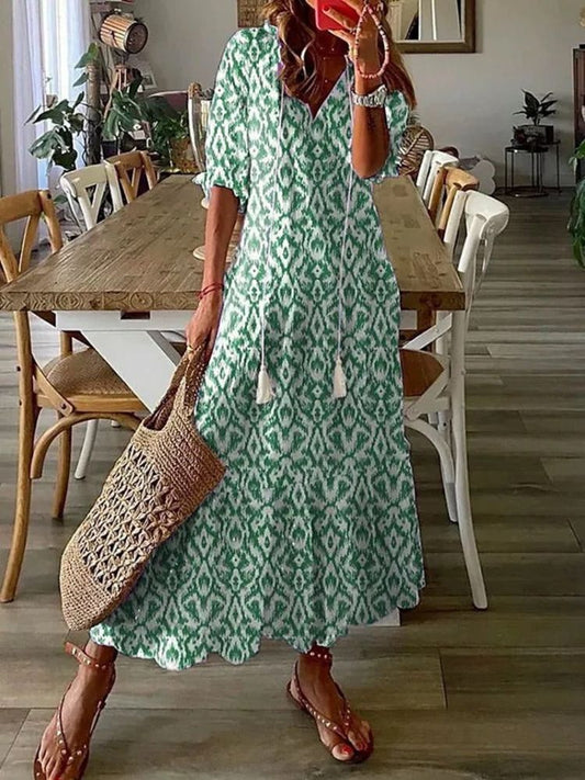 Élodie™ — Elegante vestido largo de terciopelo con estampado floral