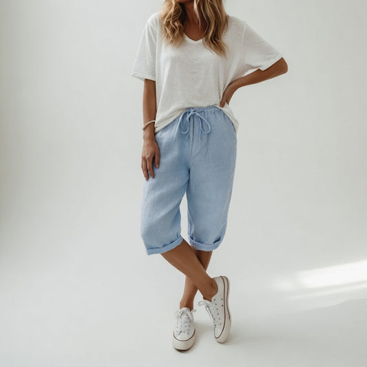 Fernande™ — Bermudas de algodón 100 %, de estilo desenfadado y veraniego