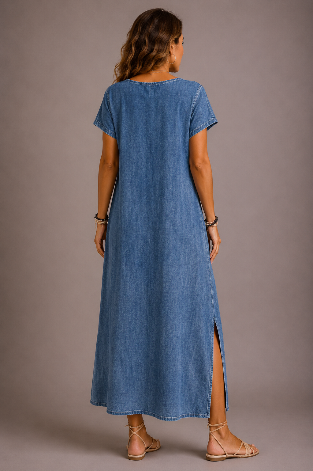 Helen | Vestido de denim retro de corte elegante