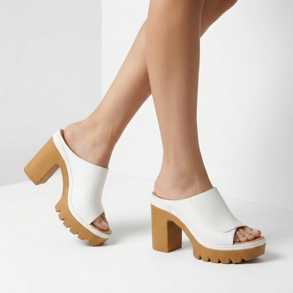 Cléophée™ — Zapatillas con tacón grueso, plataforma y suela dentada, de estilo urbano