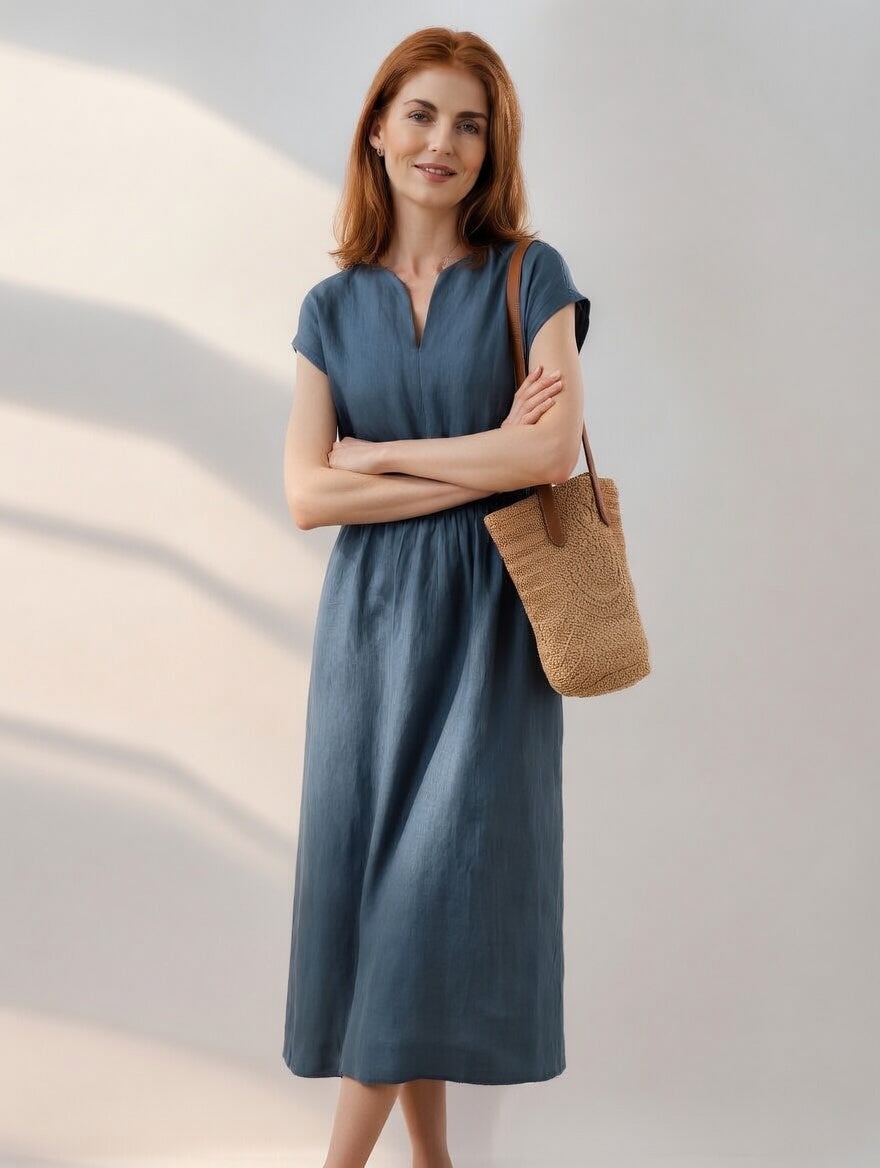 Lina — Vestido fluido y elegante de mezcla de lino