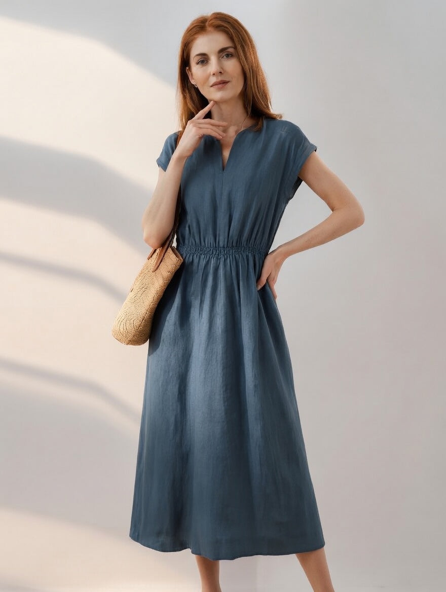 Lina — Vestido fluido y elegante de mezcla de lino