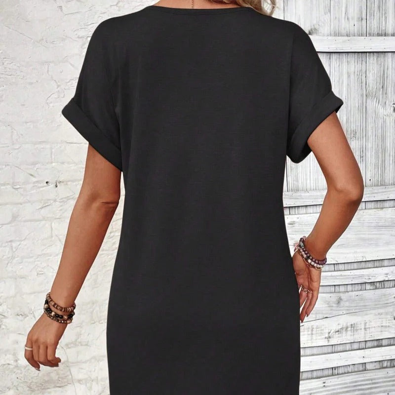 Merly| Vestido con escote en V y Botonadura Frontal
