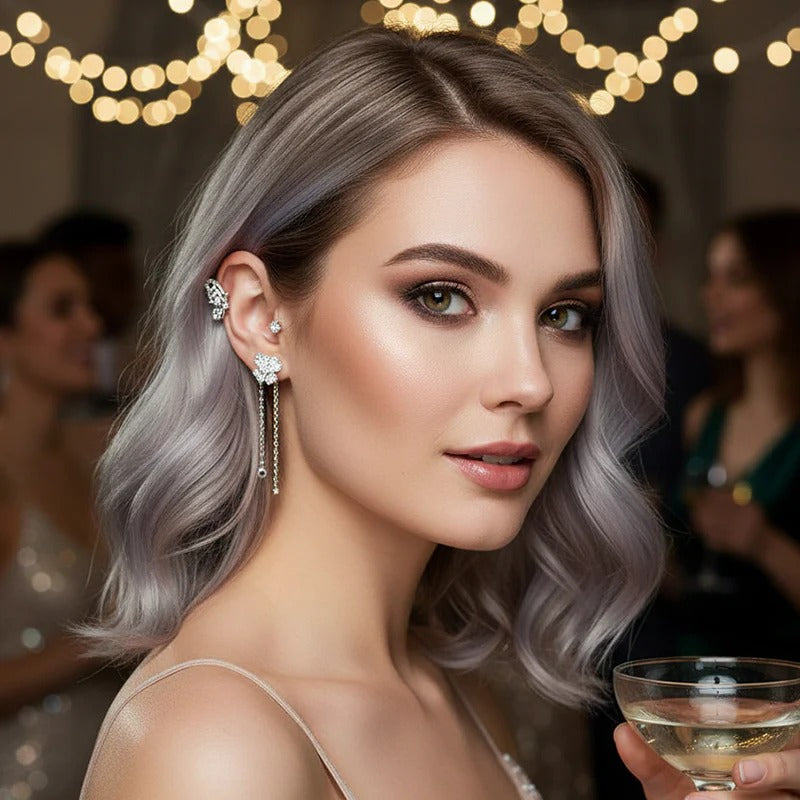 Less| Pendientes sencillos con mariposas, flores y borlas: elegantes y cómodos.