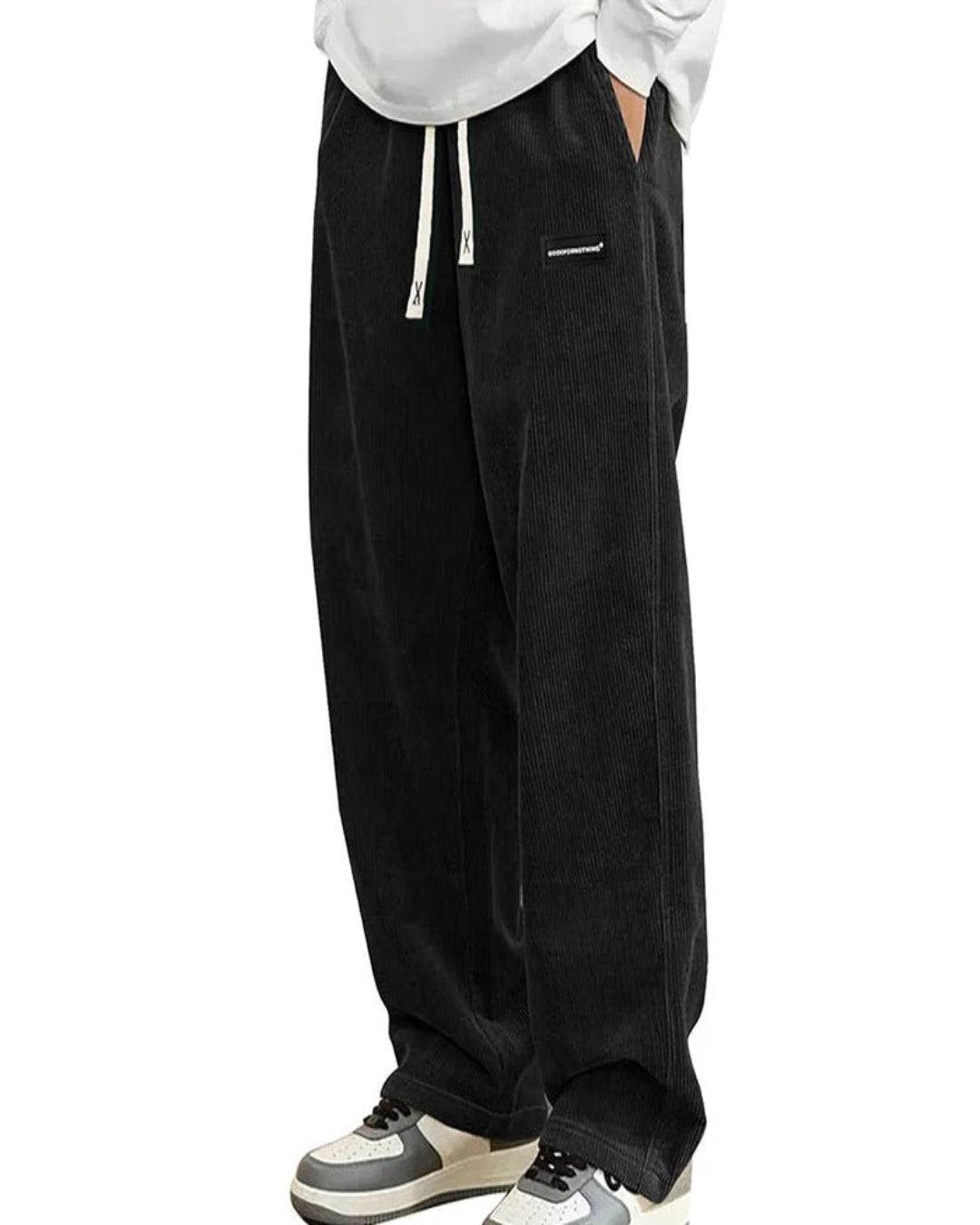 James|  Pantalon Ancho Con Cordón Y Bolsillos