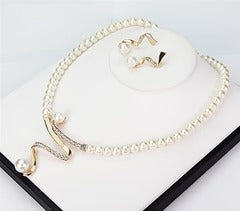 Luxury| Collar De Perlas + Conjunto De Pendientes