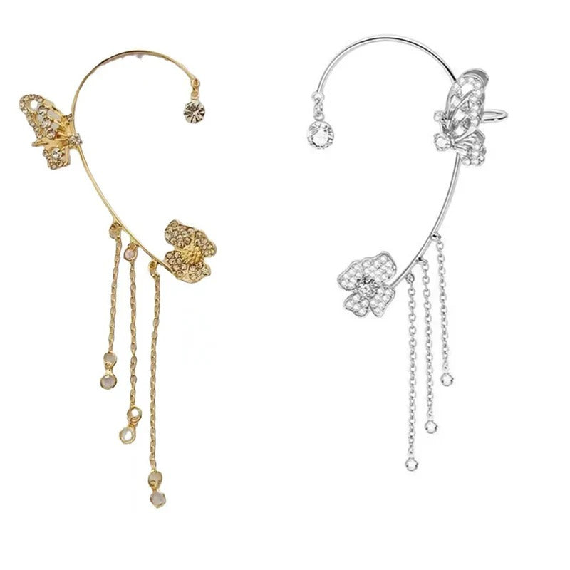 Less| Pendientes sencillos con mariposas, flores y borlas: elegantes y cómodos.