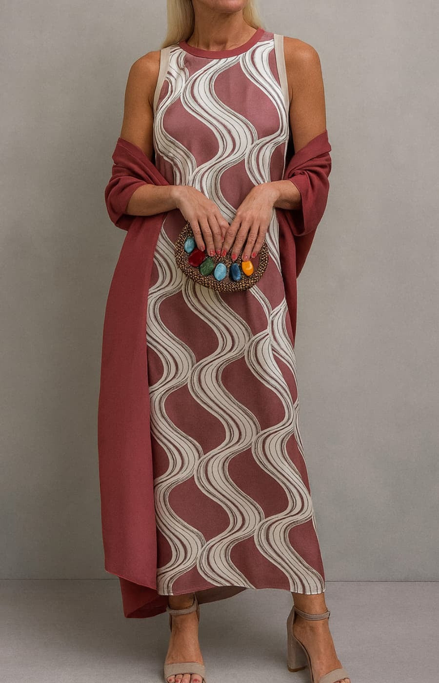 Amanda| Vestido Informal con Stola Elegante
