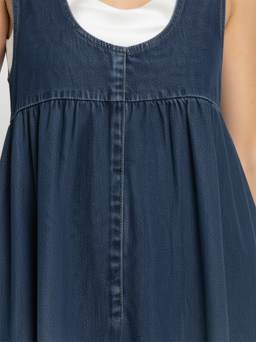 Karen | Vestido largo de denim con lavado vintage y tacto de algodón