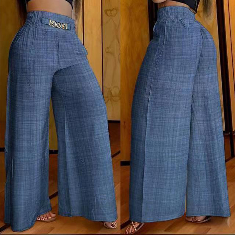 Évelyne™ — Pantalones Anchos de Cintura Alta con Efecto Moldeador